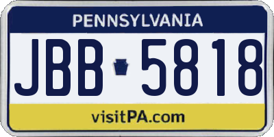 PA license plate JBB5818