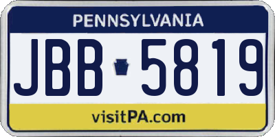 PA license plate JBB5819