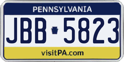 PA license plate JBB5823