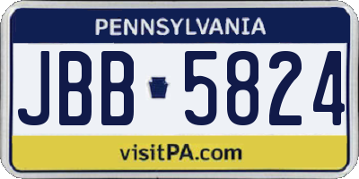 PA license plate JBB5824