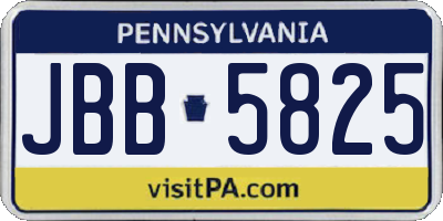 PA license plate JBB5825