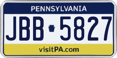 PA license plate JBB5827
