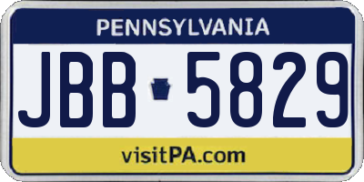PA license plate JBB5829