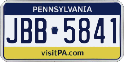 PA license plate JBB5841