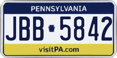 PA license plate JBB5842