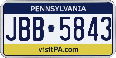 PA license plate JBB5843