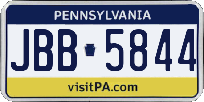 PA license plate JBB5844