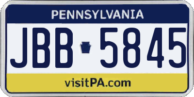 PA license plate JBB5845