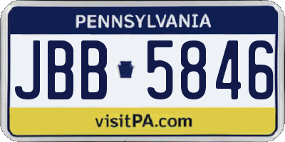PA license plate JBB5846