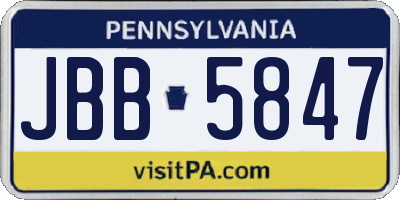 PA license plate JBB5847