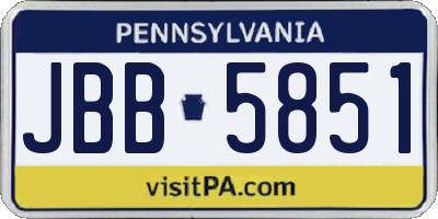 PA license plate JBB5851