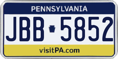 PA license plate JBB5852