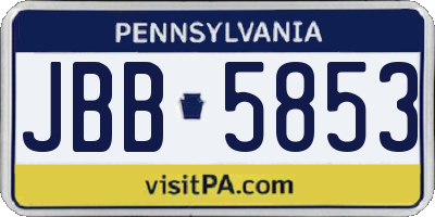 PA license plate JBB5853