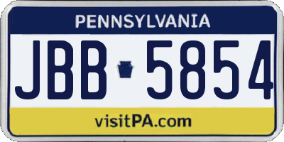 PA license plate JBB5854