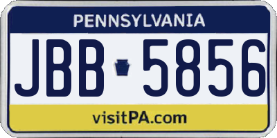 PA license plate JBB5856