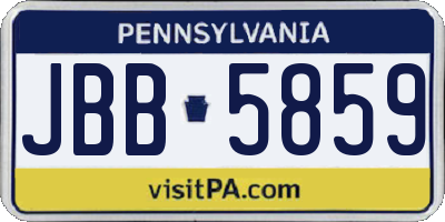PA license plate JBB5859
