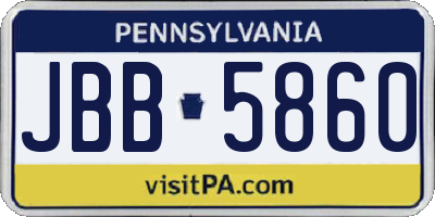 PA license plate JBB5860