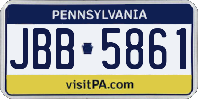 PA license plate JBB5861