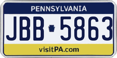 PA license plate JBB5863