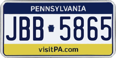 PA license plate JBB5865