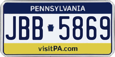 PA license plate JBB5869