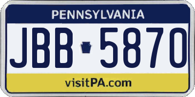 PA license plate JBB5870