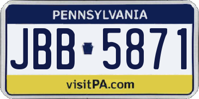 PA license plate JBB5871