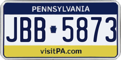 PA license plate JBB5873