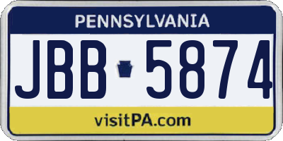 PA license plate JBB5874