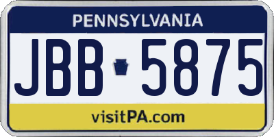 PA license plate JBB5875