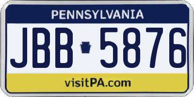 PA license plate JBB5876