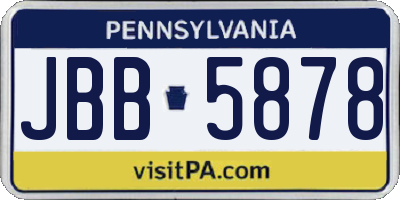 PA license plate JBB5878
