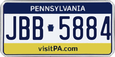 PA license plate JBB5884