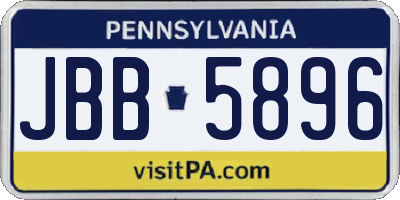 PA license plate JBB5896