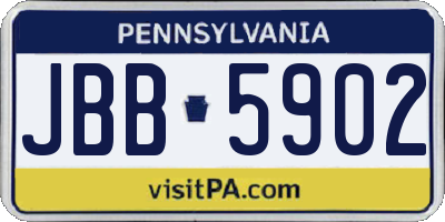 PA license plate JBB5902