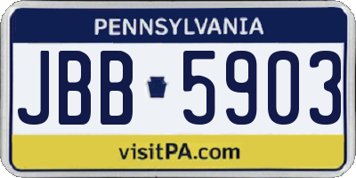 PA license plate JBB5903