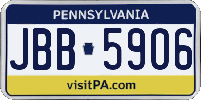 PA license plate JBB5906