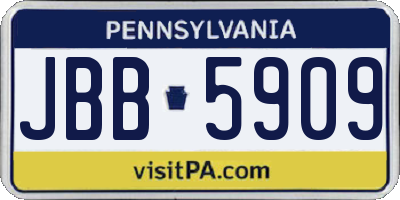 PA license plate JBB5909