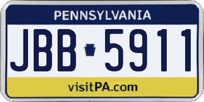 PA license plate JBB5911