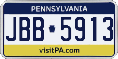 PA license plate JBB5913