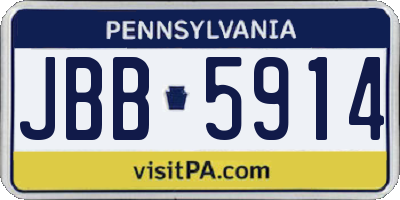 PA license plate JBB5914