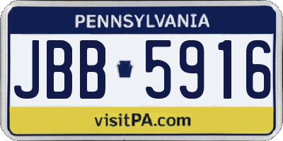 PA license plate JBB5916