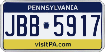 PA license plate JBB5917