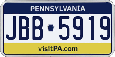 PA license plate JBB5919