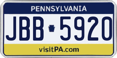 PA license plate JBB5920