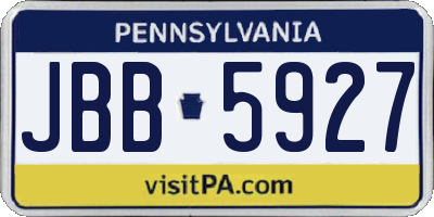 PA license plate JBB5927