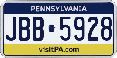 PA license plate JBB5928