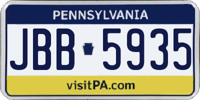 PA license plate JBB5935