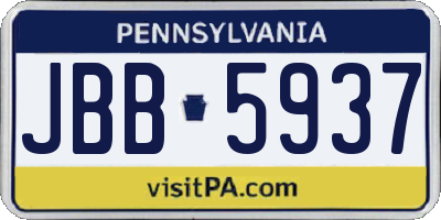 PA license plate JBB5937