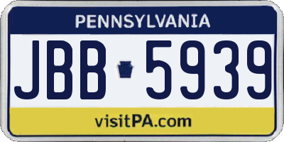 PA license plate JBB5939